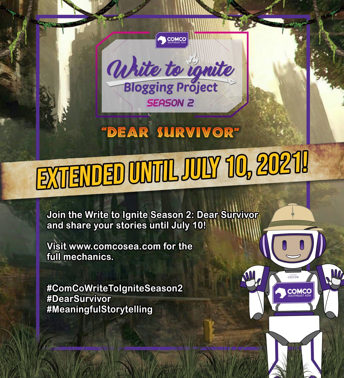 ComCo Southeast Asia Write to Ignite Blogging Project Season 2 Dear Survivor Extended Submission