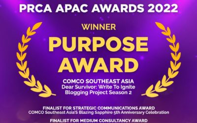 COMCO Southeast Asia, the only Philippine PR agency finalist in PRCA APAC Awards 2022, wins the highly coveted Purpose Award