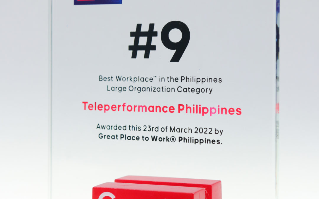 Teleperformance recognized in the Philippines Best Workplaces™ 2022 by Great Place to Work® Philippines