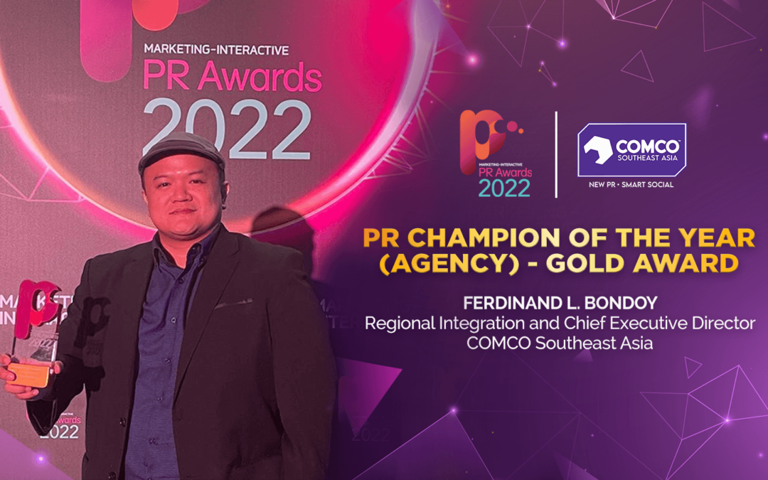 COMCO SEA’s Ferdinand Bondoy wins PR Champion of the Year in PR Awards Asia-Pacific 2022