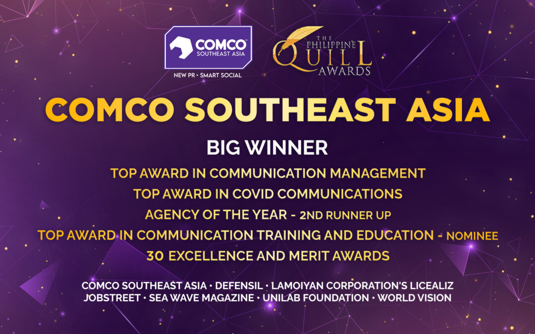 COMCO SEA Wins Big in the 19th Philippine Quill with 3 Top Awards and 30 Metals